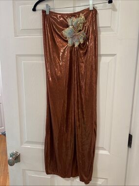 Copper Sequin Floral Accent Decorative cover up